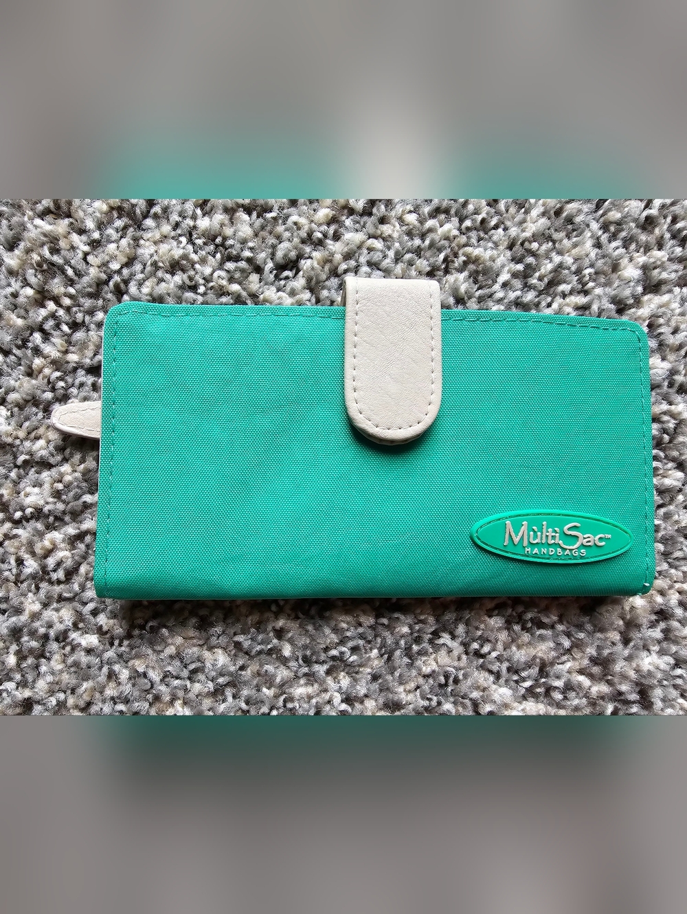 Multi Sac Teal Wallet with Cream Snap Tab